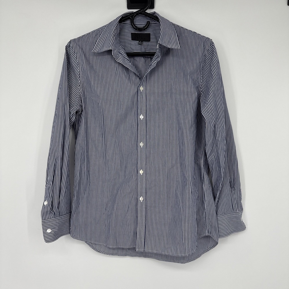 Nili Lotan Women's Blue‎ Stripe Long Sleeve Buttoned Down Casual Shirt Size XS